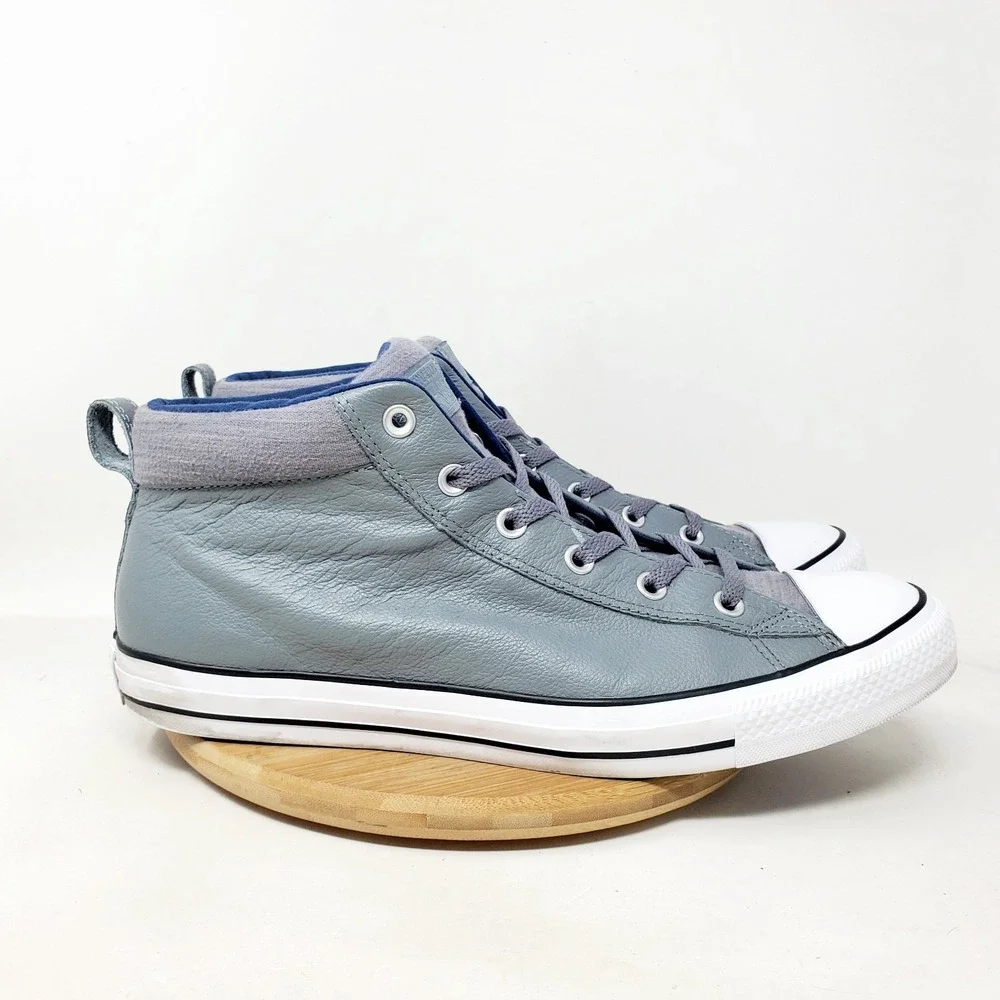 Converse Chuck Taylor All Star Street Mid Shoes Mens 12 Grey Leather Sneaker - Picture 2 of 13